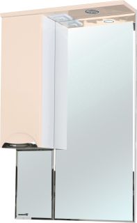 Зеркало-шкаф с подсветкой Bellezza Альфа 65см левый бежевый 00000005260